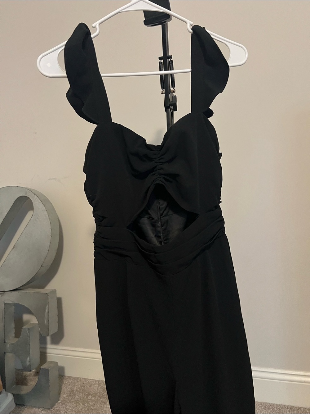 Lovers + Friends Black Backless Ruffle-Strap Dress